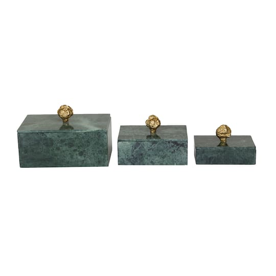 Green Marble Box with Gold Final Set